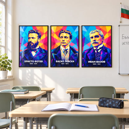 Модерни портрети на български будители и революционери в класна стая